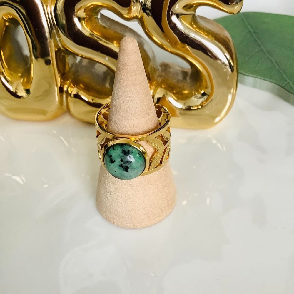 Stainless Steel Rings Womens Gold Plated One Size